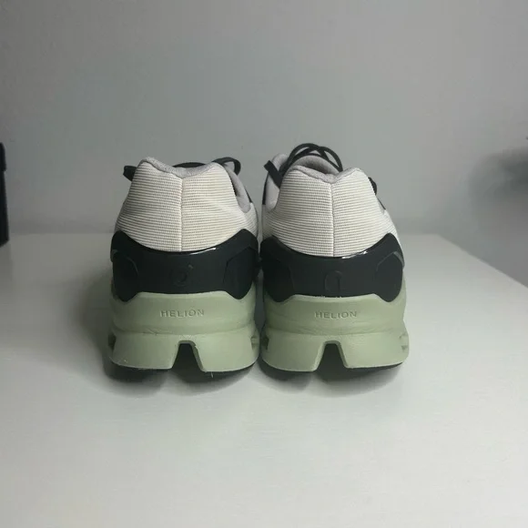 On Running White and Olive Sneakers - Picture 9 of 9